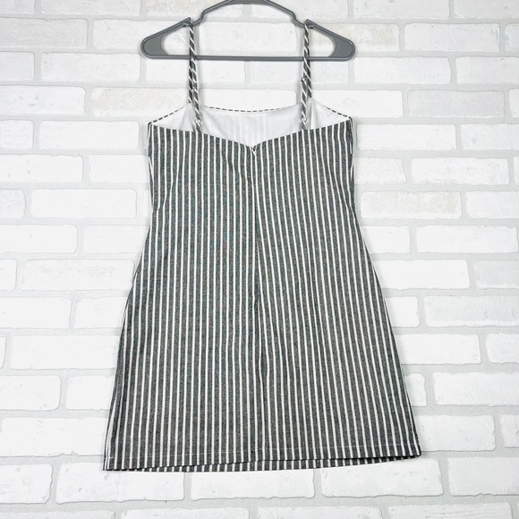 Princess Polly Missing Soul Mini Dress Striped Spaghetti Strap Grey Size 6 NWT - Picture 8 of 15